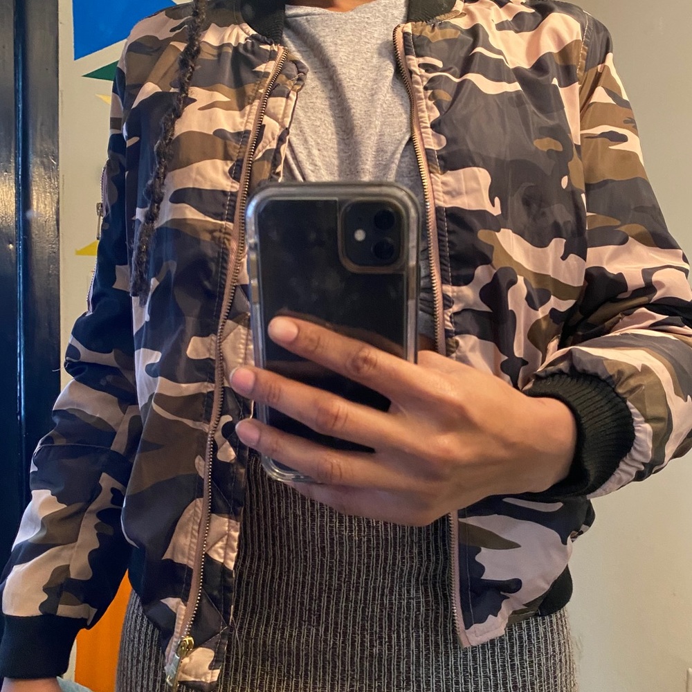Pink Army Bomber Jacket